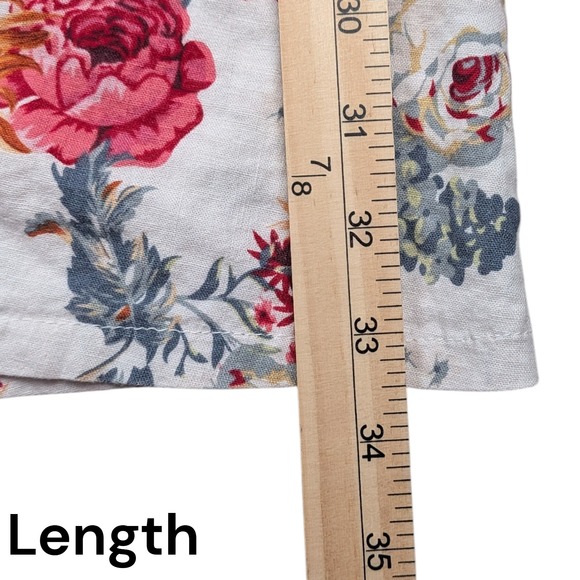 Kaktus Floral Maxi Skirt Women's Size L Elastic Waist Pockets White Pink Orange - Picture 6 of 8